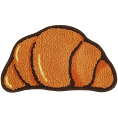 an orange and brown cat shaped rug on a white background