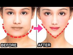 V Shape Face Exercise, Japanese Face Massage, V Shaped Face, Slim Down Your Face, Slim Your Face, Thinner Face, Double Chin Exercises, V Shape Face, Shape Face