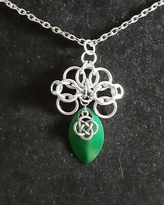 Chain Maille Pendant, Triquetra Necklace, Celtic Circle, Chainmail Necklace, Chainmail Jewelry, Bride Necklace, Band Necklace, Chainmaille Bracelet, Chain Maille Jewelry