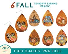 Earring Sublimation Designs, Thanksgiving Earrings, Earring Sublimation, Earrings Fall, Pumpkin Earrings, Silhouette Machine, It's Fall, Hello Autumn, Tear Drop