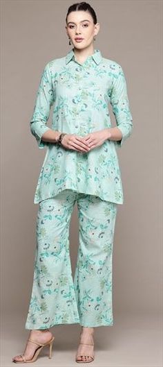 Green color Co-ords Set in Cotton fabric with Printed work Co Ord Sets Women, Summer Co Ords, Summer Green, Co Ords, Co Ord Set, Summer Cotton, Co Ord, Green Color, Green Colors