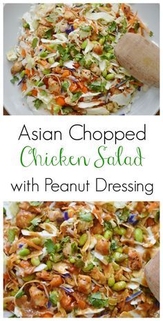 The Art of Comfort Baking: Asian Chopped Chicken Salad with Peanut Dressing. This salad comes together in minutes and the dressing is amazing! Chicken Salad With Peanut Dressing, Comfort Baking, Chopped Chicken Salad, Salad With Peanut Dressing, Resep Salad, Peanut Dressing, Salad Pasta, Asian Salad, Salad Bar