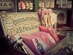 a box filled with lots of different types of candy