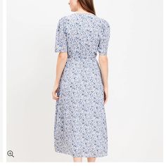 From A Flattering V-Neck And Cinched Waist To Pretty Puff Sleeves And A Flowy Wrap Skirt, This Fluid Woven Dress Twirls Dream Staple Status Into Any Routine. V-Neck. Short Sleeves. Elasticized Tie Waist. Lined. Fit Fit: Waisted Fits And Flatters Waist Length 47 7/8" From Top Back Neck To Hem, Measured From A Size 8/M Fabric & Care Imported Hit Hit: Midi - Hits At Mid-Calf Style # 762944 #Box41 Petite Midi Dress, Dresses Work, Striped Shift Dress, Mini Sheath Dress, White Polka Dot Dress, Loft Dress, Wrap Midi Dress, Sleeve Dresses, Woven Dress