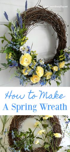 how to make a spring wreath with flowers