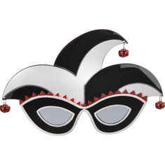 Joke around in the sun with White & Black Jester Sunglasses! These fun White & Black Jester Sunglasses feature black and white harlequin-pattern arms red bells and an attached plastic fool's hat. Wear these red white and black sunglasses as a fun alternative for your jester costume! pb White & Black Jester Sunglasses product details:-b-p ul li8 1-4in wide x 5 1-2in tall-li liPlastic-li liOne size fits most adults-li liFor novelty use only-li -ul Fun Plastic Costume Accessories For Costume Party, Fun Plastic Costume Accessories For Party, Themed Black Costume Accessories For Carnival, Black Plastic Novelty Costume Accessories, Novelty Black Plastic Costume Accessories, Black Plastic Halloween Costume Accessories, Black Novelty Costume Accessories For Festival, Fun Black Costume Accessories For Costume Party, Fun Black Party Costume Accessories