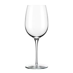 an empty wine glass on a white background