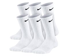 Nike Crew - Youth Boys' Socks 6 Pack Dig in and go for it in the Nike Crew - Youth boys' Socks 6 Pack. With Dri-FIT technology that wicks away sweat to keep his feet cool and dry, these Socks also  feature Lycra spandex for a secure fit. The Cushioned sole and neutral color make for easy wearability and happier feet. Fabric materialLycra spandexDri-FIT technologyFit sizes 7-8 1/2 Socks With Vans, White Nike Socks, Nike Crew Socks, Boys Socks, Kids Training, Nike Swoosh Logo, Nike Socks, Nike Boy, Boys Nike