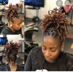 4z Hair, Female Dreads Hairstyles, Starting Locs, Loc Twist, Short Dread Styles, Dreads Short Hair, Colored Locs, Loc Goals