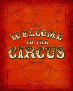 a red book cover with the words welcome to the circus