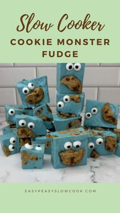 Slow Cooker Cookie Monster Fudge