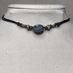 Dark Blue Black Ceramic Beaded Boho Hippie Adjustable Black Rope Cord Choker Stacking Necklace Comes On An Adjustable Waxed Black Cord Necklace. Necklace Is Adjustable From Approximately 13" To 22". Boho Jewellery Necklaces, Cord Choker, Black Cord Necklace, Rope Cord, Stacked Necklaces, Black Rope, Dope Jewelry, Hippie Jewelry