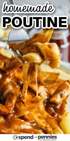 Homemade Poutine, Spend With Pennies Recipes, Dinner With Rice, Poutine Recipes, Dinner For 1, Fries Cheese, Poutine Recipe, Optivia Recipes, Potatoes Dinner