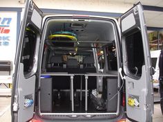 the back end of a van with its doors open