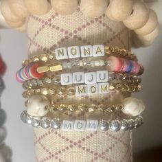 Bracelets for Morher's Day, Graduation, birthday, bridesmaid, Teacher Appreciation Morhers Day, Teachers Appreciation, Name Bracelets, Name Bracelet, Colorful Bracelets, Bracelet Stack, Teacher Appreciation, Mother’s Day, Mother's Day