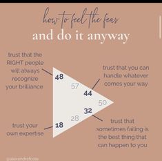 an info sheet with the words how to feel the fear and do it anyway on it