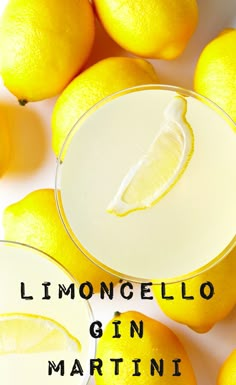 the lemonade gin martini is garnished with a slice of lemon