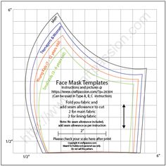 the face mask template is shown in this diagram