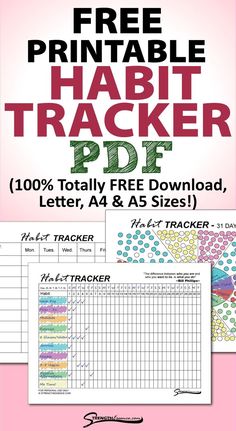 free printable habit tracker for kids and adults with the text, free printable habit tracker