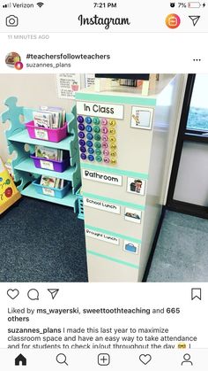 the instagram page on instagram shows an image of a shelf with books and other items