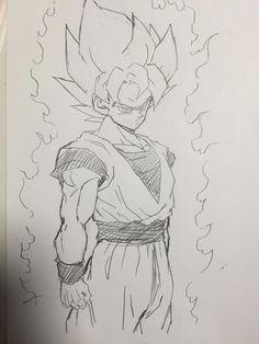 a drawing of gohan from dragon ball super saiyans is shown in this image