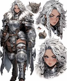 an image of a woman with white hair and armor