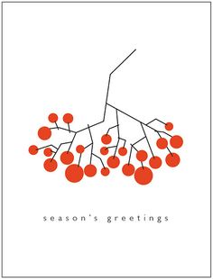 an orange and black greeting card with the words season's greetings