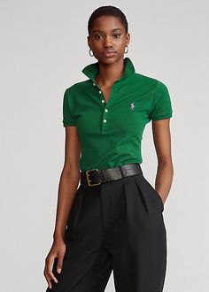 Polo Shirt Outfit Women's, Blue Striped Suit, Polo Shirt Ralph Lauren, Long Black Coat, Slim Fit Polo Shirts, Green Polo Shirts