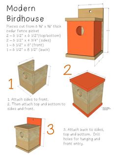 the instructions to build a birdhouse for birds