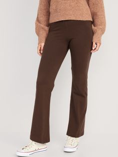 High-Waisted Flare Leggings for Women | Old Navy Casual High-waisted Yoga Pants With Wide Waistband, Versatile Pull-on Leggings For Fall, Full-length Stretch Leggings For Fall, Elastic Full-length Leggings For Fall, Elastic Full Length Leggings For Fall, Elastic Full-length Fall Leggings, Trendy Fall Loungewear Yoga Pants, High Waist Elastane Leggings With Elastic Waistband, High-waist Elastane Leggings With Elastic Waistband