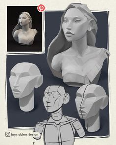 an image of various head shapes and expressions for people to see on the webpage