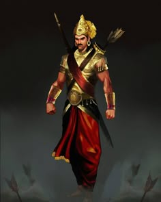 ArtStation - karna☀ characters concept art, Tushar Patel Demi God, King Pic, Myanmar Art, Warriors Illustration, Lord Rama Images, Beautiful Logos Design