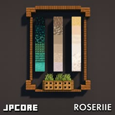 an image of some sort of window with plants in it and the words jpcore roserie below