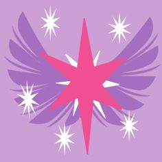 a purple and pink star with white stars in the center on a light purple background