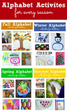 the alphabet activities for every season are fun and easy to do with your child's hands