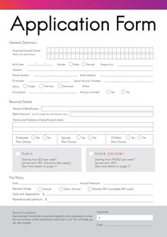 the application form for an application is shown in this file, and it appears to be filled