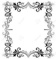 an ornate black and white frame with swirls on the edges stock photo - 5497