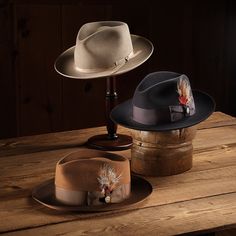 An icon of the Stetson brand, the Whippet Fedora epitomizes the sophisticated style of the American post-war era with its timeless, versatile profile and a brim that can look casual and cool when snapped up, or snapped down for a dressed-up and dapper look. Handcrafted with a firm finish from our proprietary Royal Deluxe quality fur felt and richly dyed in versatile shades, the Whippet features a slightly tapered 4 ½" pinch front teardrop crown and a 2 ⅜” bound edge brim. Its classic style is un Mens Dress Hat, Open Crown Fedora, Men Fedora Hat Outfits, Mens Hats Fashion Fedoras, Men’s Hats, Mens Fedora Hat Outfit, Stetson Stratoliner, Fedora Hats For Men, Commercial Airplane