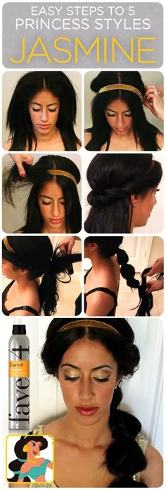 Tutoriales de peinados para que luzcas diferente en tu fiesta de XV años ⋮ Es la moda Disney Hairstyles, Princess Jasmine Party, Jasmine Birthday Party, Aladdin Jr, Princess Jasmine Birthday Party, Princess Jasmine Birthday, Aladdin Party, Jasmine Hair, Jasmine Party