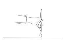 one line drawing of a hand reaching for something on the other side of the wall