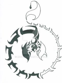 a tattoo design with the letter s in it's center and an image of a dragon