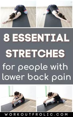 8 Lower Back Stretches To Relieve Tight And Painful Back Night Stretches, Exercise Posture, Lower Back Stretches, Best Exercise For Hips, Lower Back Pain Stretches, Hip Pain Relief, 2b Mindset, Low Back Stretches, Tight Hamstrings