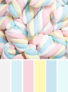 pastel colors are used to make candy