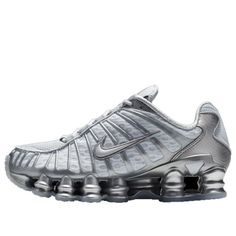 Nike Womens WMNS Shox TL Pure Platinum Marathon Running Shoes/Sneakers Nike Shox Tl, Nike Shox For Women, Nike Boots, Platform Shoes Heels, Pretty Shoes Sneakers, Shoes Outfit Fashion, Marathon Running Shoes, Nike Shox, Swag Shoes