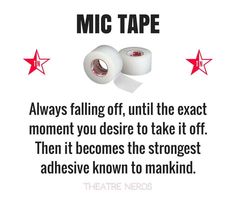 two rolls of tape sitting next to each other with the words mic tape on them