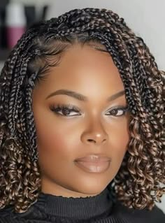 Afro Twist Hairstyles, Bob Braids Hairstyles, Short Box Braids Hairstyles, Curly Crochet Hair Styles, African Hair Braiding Styles, Braided Bun Hairstyles, Box Braids Hairstyles For Black Women, Braided Cornrow Hairstyles, Cute Box Braids Hairstyles