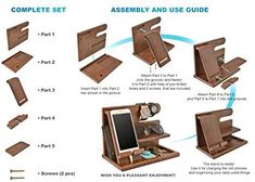 the instructions for making a wooden jewelry box with multiple compartments, including phone and watch