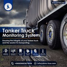 an advertisement for the tanker truck monitoring system