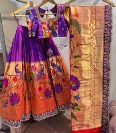 more information plz contact me 8329869269 Paithani Half Saree, Paithani Lehangas, Lehengas Ideas, Paithani Blouse Designs, Paithani Lehenga, Pattu Pavada, Bridal Sarees Online, Dhoti Saree, Lehenga Pattern