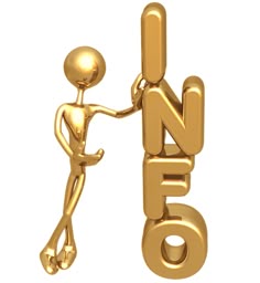 two golden people shaking hands in front of the word'nfoo'on a white background